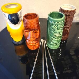 Tiki Bar ceramic glasses (set of 4)